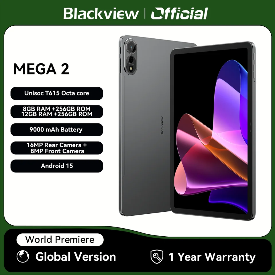 Blackview Mega 2 256GB タブレット 美品　おまけ付き Blackview MEGA 2 Tablet PC 12'' 2K FHD+ Display Unisoc T615 12GB+