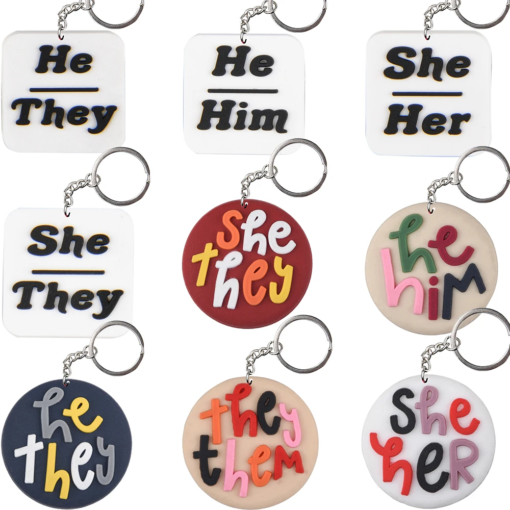 9pcs Black Letter Keychains Boys Girls Subject Keyrings Kids Object Key Chains Circle Symbol Key Rings For Party Favor