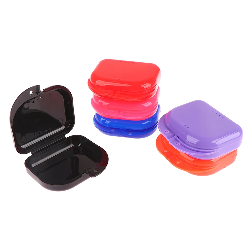 Plastic Oral Hygiene Supplies Tray Denture Storage Box Dental Retainer Orthodontic Mouth Guard Container Dental Appliance Case