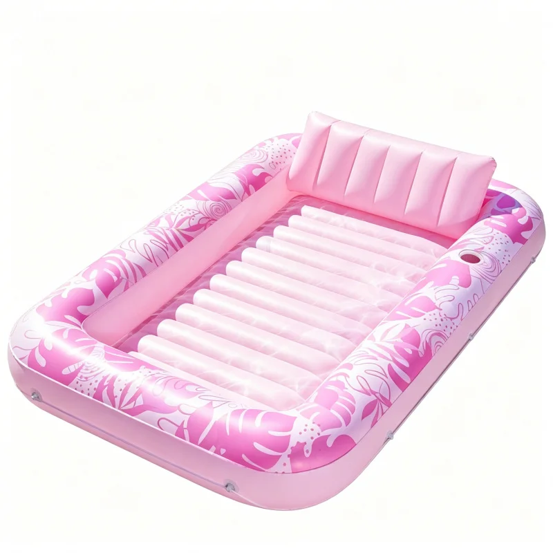 

Pink Sun Pool Inflatable Tanning Pool Lounger Float Adult Size Water Bed for Outdoor Backyard Garden Summer Relaxation Sunbathin