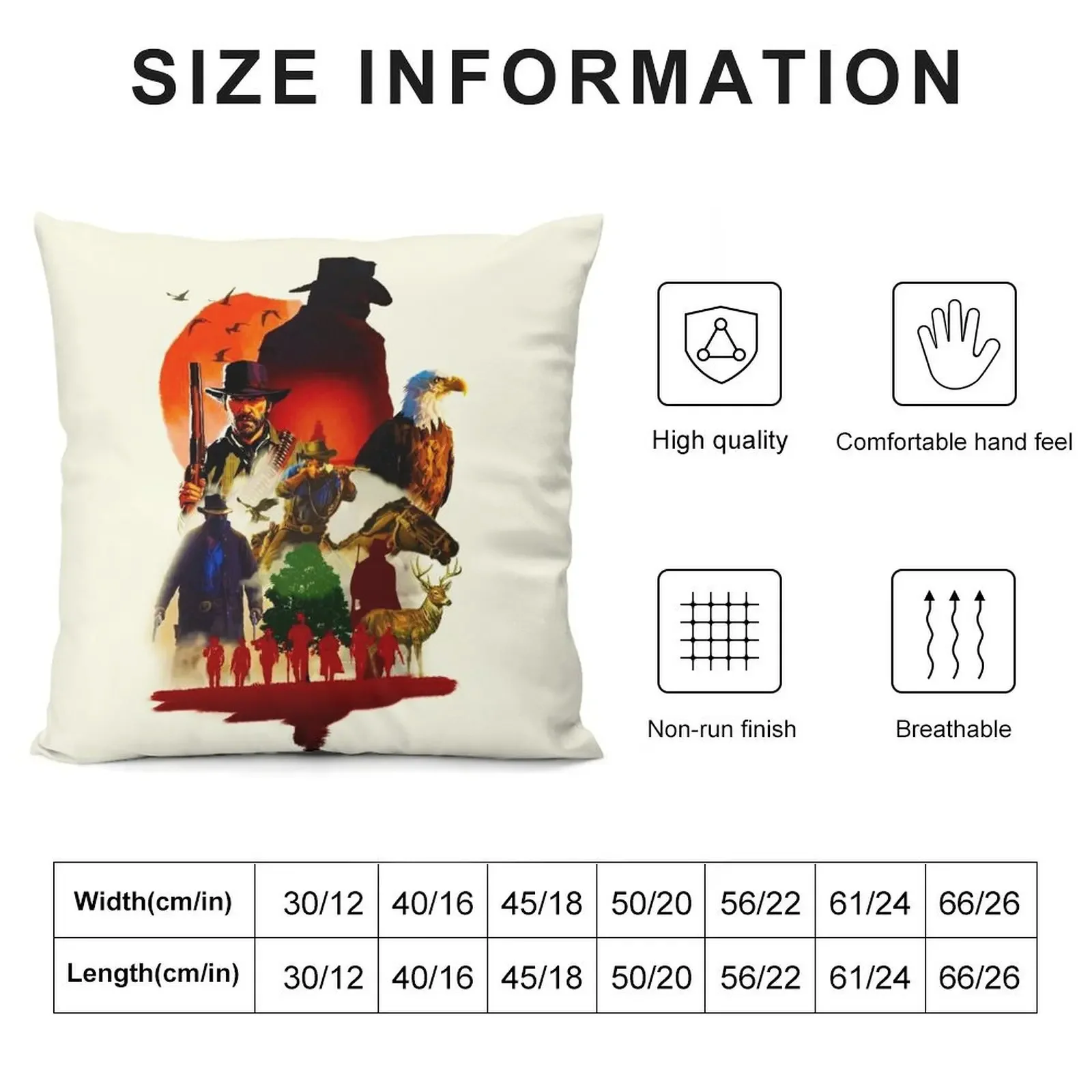 Red Dead Redemption 2 Wild West Throw Pillow Elastic Cover For Sofa Custom Cushion Photo pillow