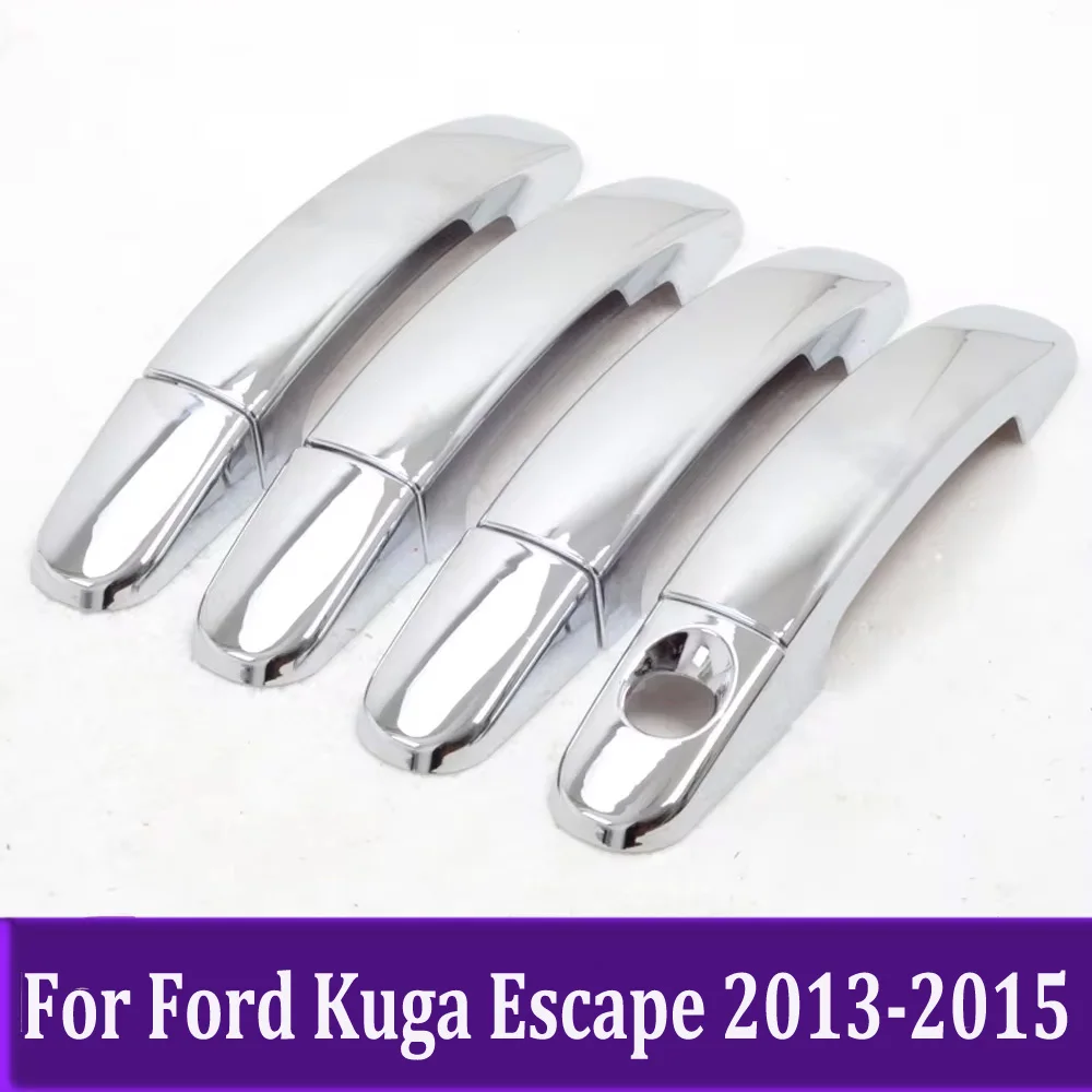 

Side Door Handle Cover Trim For Ford Kuga Escape 2013 2014 2015 ABS Chrome Car Sticker Styling