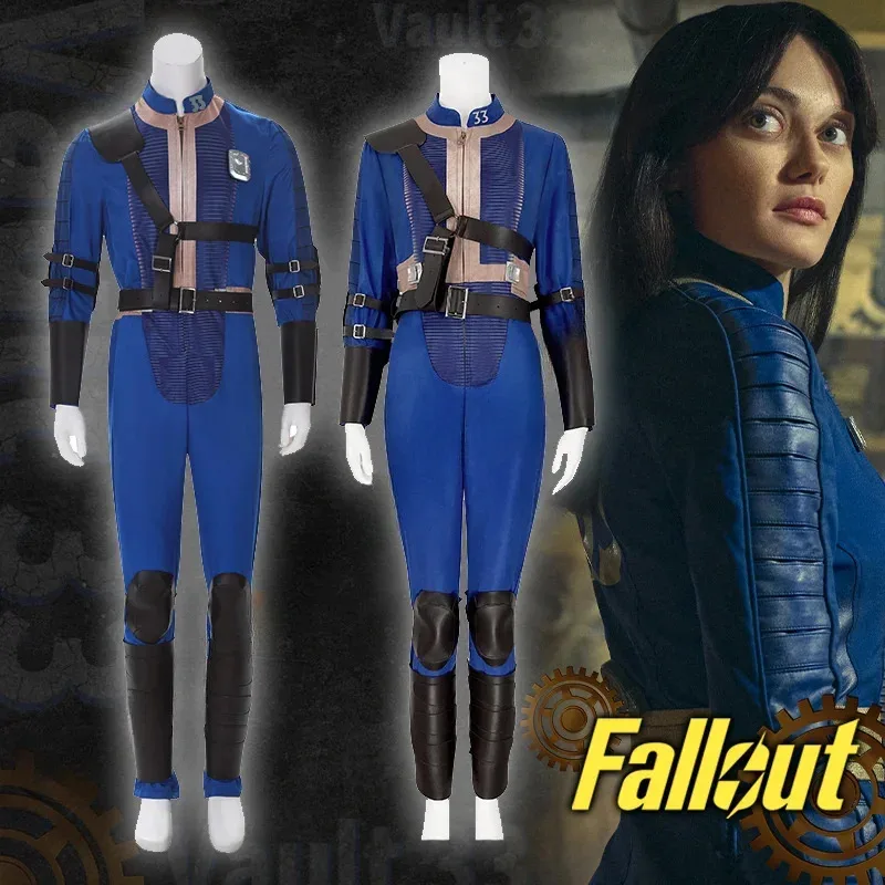 

Fall Cos Out Lucy Cosplay Costume Vault 33 Female Male Survivor Suit Jumpsuit Uniform Prop Kids Halloween Party Dress Women Men