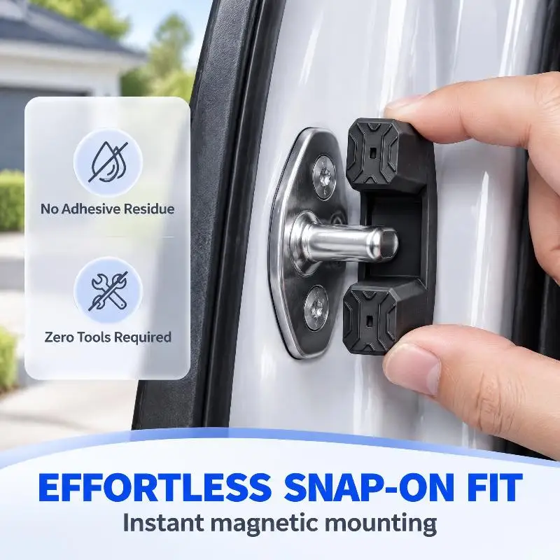 1/4Pcs Magnetic Car Door Shock Absorber Universal Car Door Buckle Soundproof Deadener Damper Cushion Anti-Vibration Buffer Pad