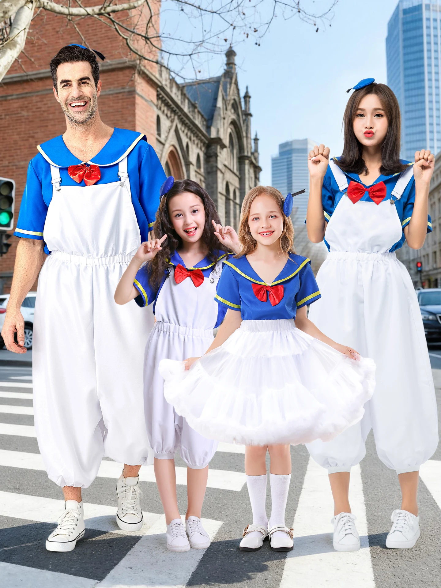 

Halloween Parent-Child Outfit Naval Officer's Uniform Cosplay Anime Performance Costume Boys' Style Stage Performance Clothes
