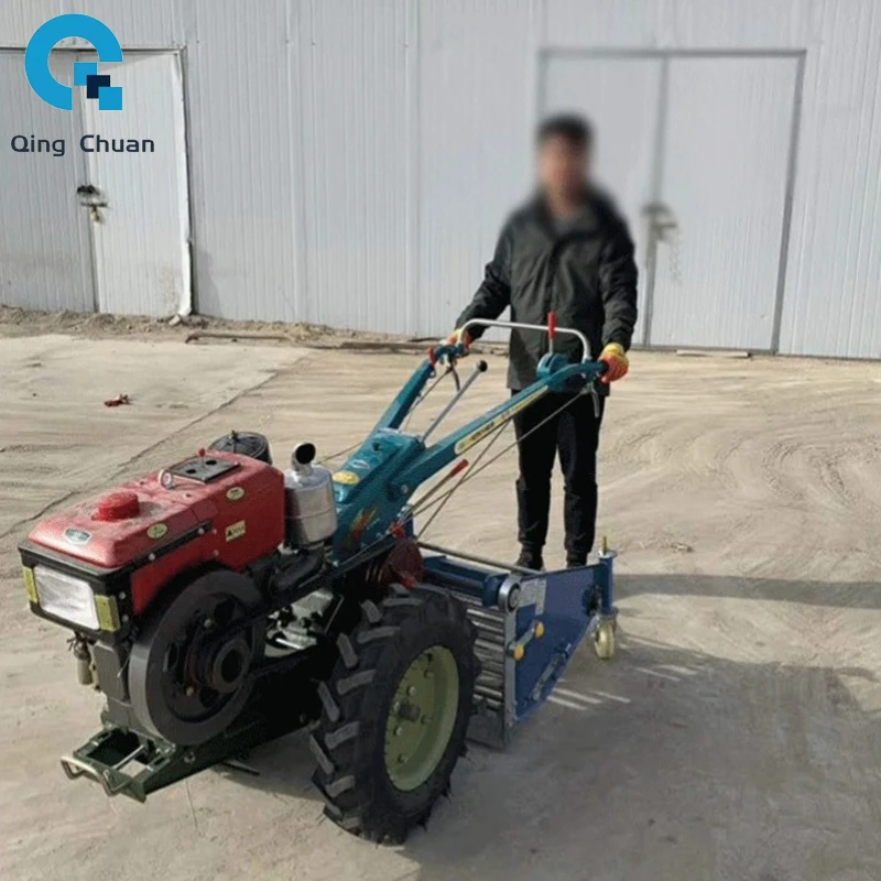 Looptractor Zoete Aardappeloogstmachine Roterende helmstok Furrowing Zaaien Oogsten handtractor