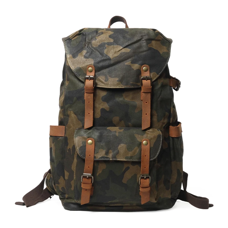 Vintage Large Capacity Canvas Camping Outdoor Travel Hiking Casual Sports Rucksack Backpack Bag for Men