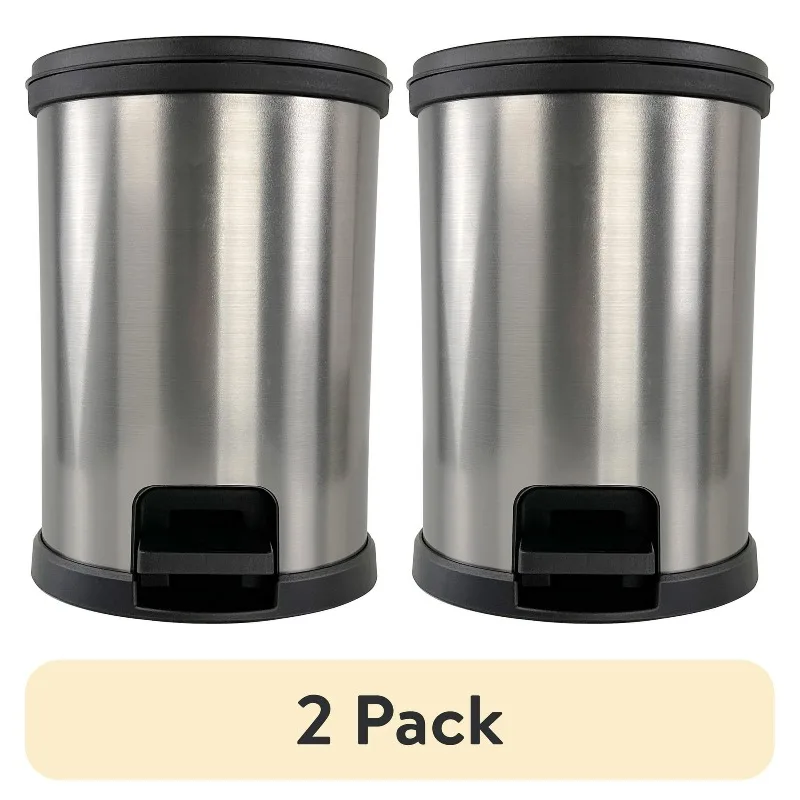 

Bathroom Trash Can Plastic Round Step Trash Bin Space-Saving Design for Narrow Spaces Easy to Clean & Durable