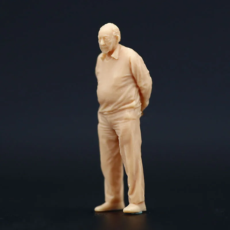 1:87 1/64 Figure Lonely Old Man 1/43 Standing Contemplative Model Sand Table Villain Scene Need To Be Colored By Yourself