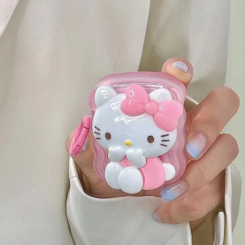 

3D Cartoon Hello Kitty Sanrio AirPods Case Apple AirPods 2 AirPods Pro Case IPhone Earphone Accessories Air Pod Cover Y2k Gifts