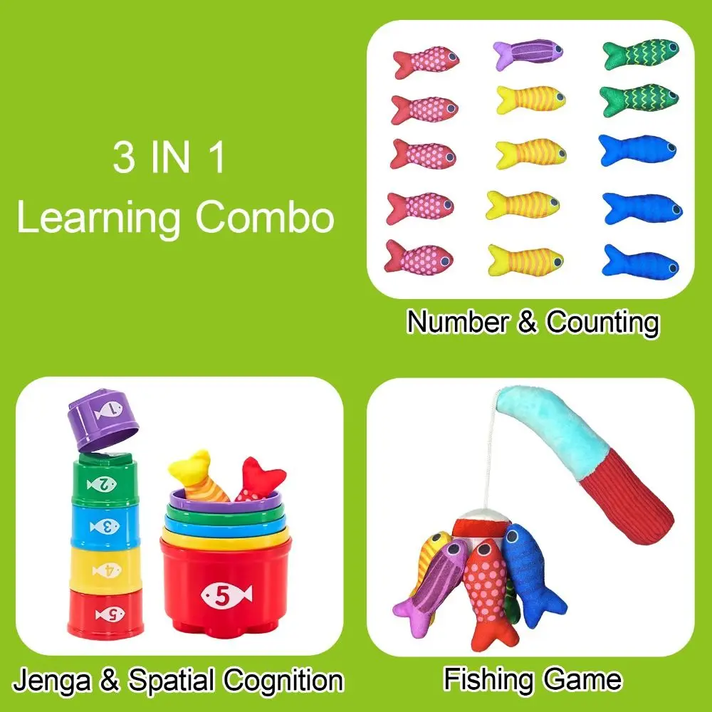 10 em 1 brinquedos da criança número contagem cor classificação montessori brinquedos com empilhamento copos presente de aniversário pano jogo de pesca