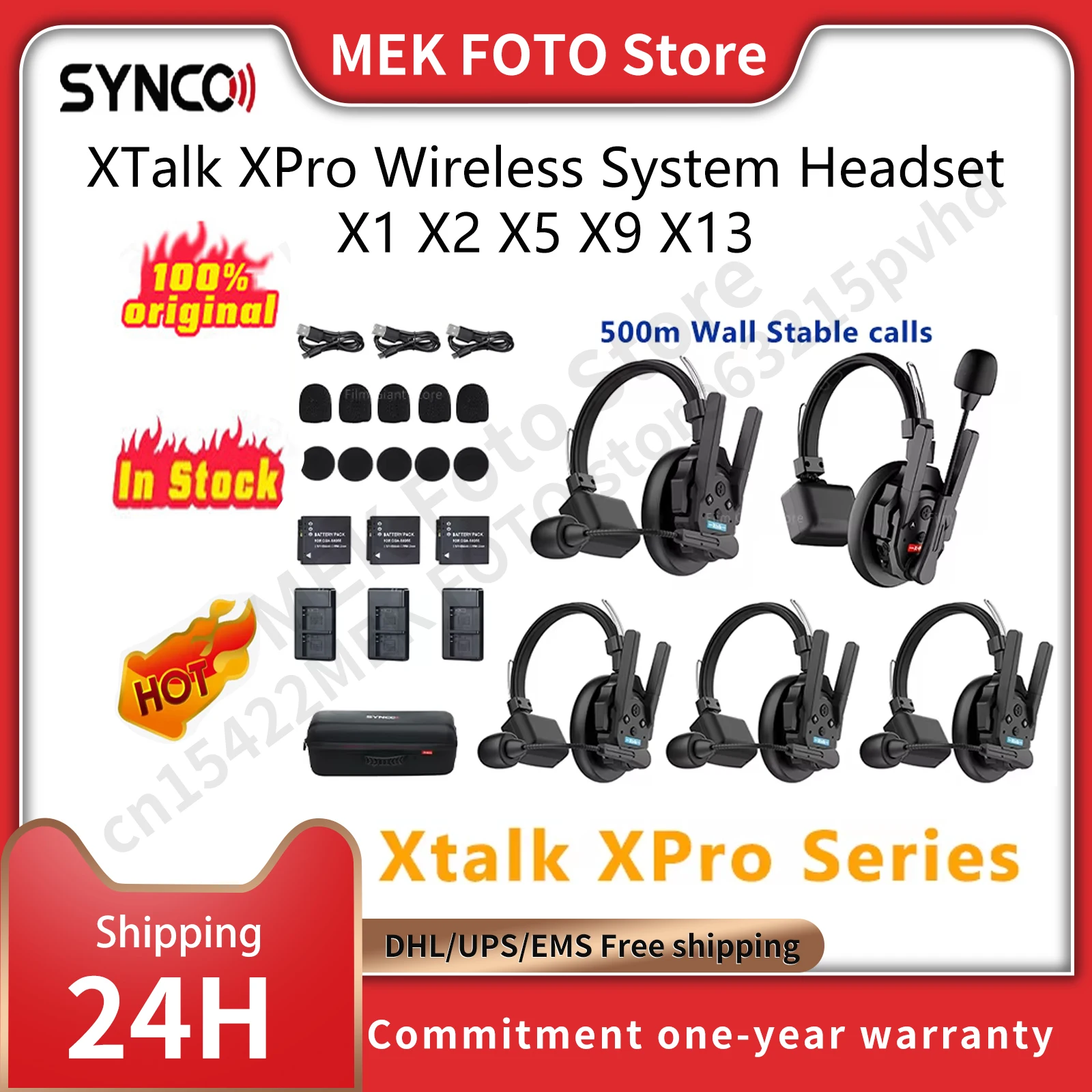 SYNCO XTalk XPro Series 2.4GHz Wireless Intercom System Headset X1 X2 X5 X9 X13 for Performance Team For Live Show Recording