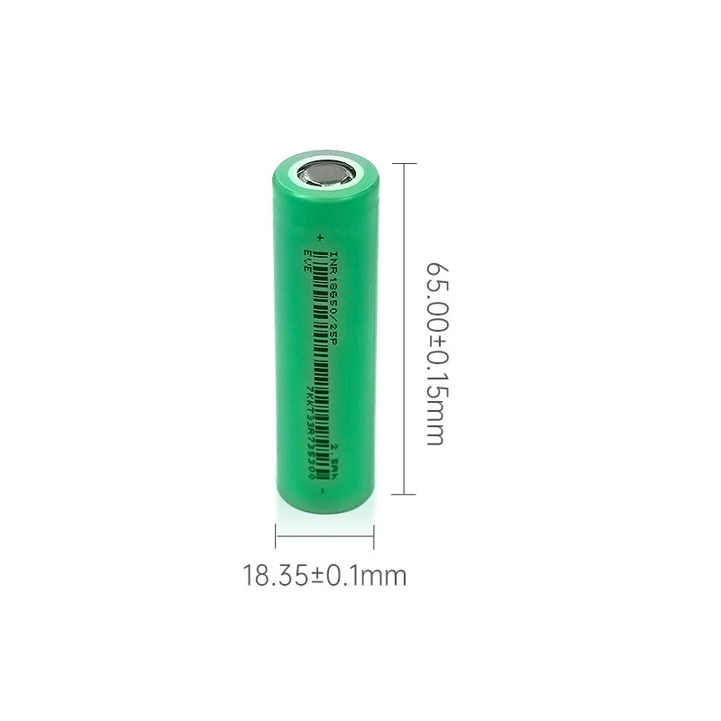 Batterie lithium-ion aste haute puissance pour lampe de poche, EVE, 25P, 18650, 2500mAh, 30A, 3.6V