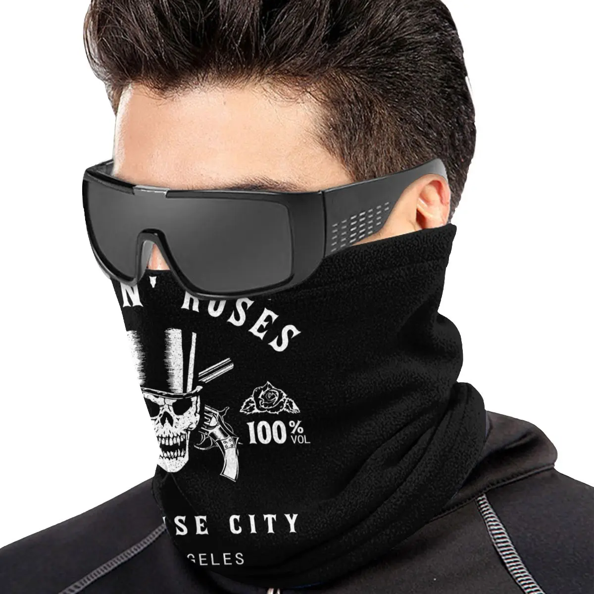 Guns N Roses Paradise City Skull Los Angeles Microfiber Neck Gaiter Bandana Scarf Hiking Camping Mountaineering