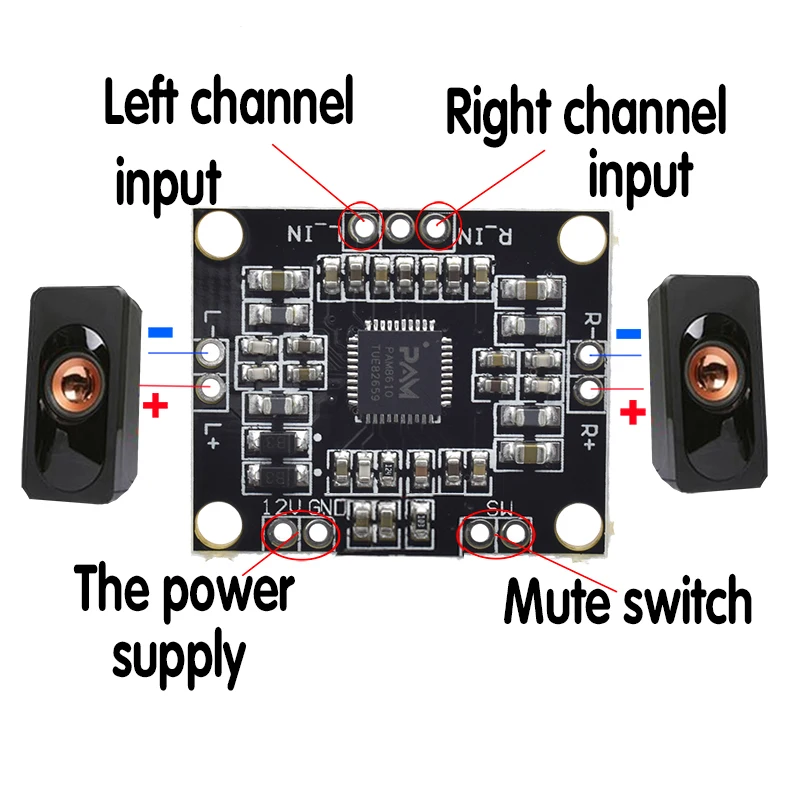 Digital Power Amplifier Board 2 x15w Dual Channel Stereo Mini Class D Power Amplifier Board PAM8610