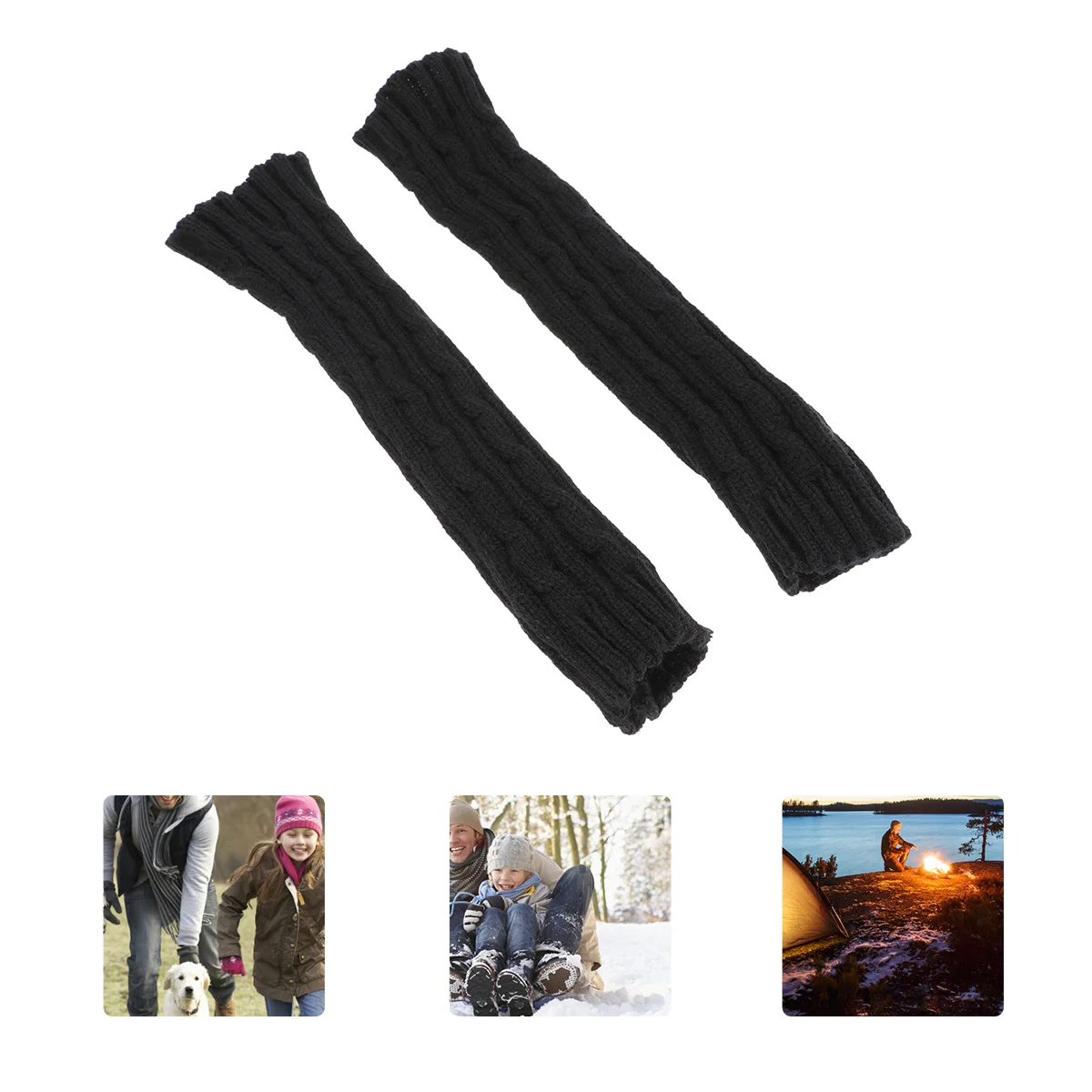 

Half-finger Gloves The Mitten Warm Forearm Sleeves Knitted Riding Men and Women