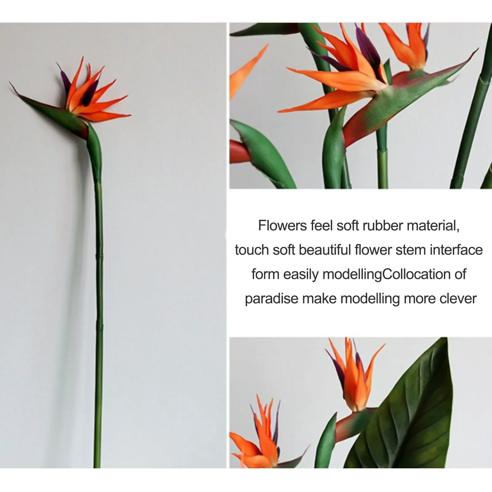 Flor Artificial de Strelitzia Reginae de una Sola Rama, Plantas de Simulación de Goma Suave, Regalo de Boda, Decoración del Hogar