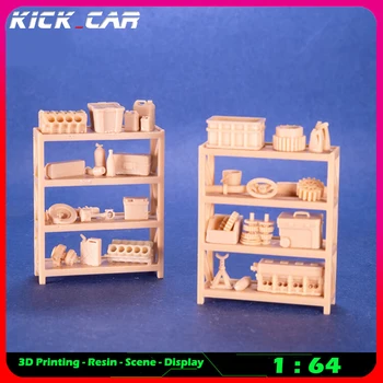 Kickcar 1/64 Hub Rack Hub Display Wall Uncolored Resin Storage Rack Garage Scene Decoration Tire Placement Scene Tire Skin Scene