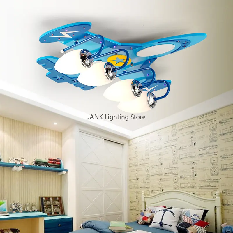 New Airplane Children Led Chandelier for Kids Baby Boy Room Lighting Eye Protection and Environmental Decor Lamps Fixtures