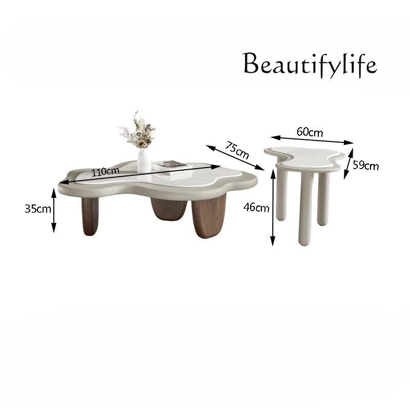 

Cream cloud coffee table combination Nordic home modern simple small apartment special-shaped irregular
