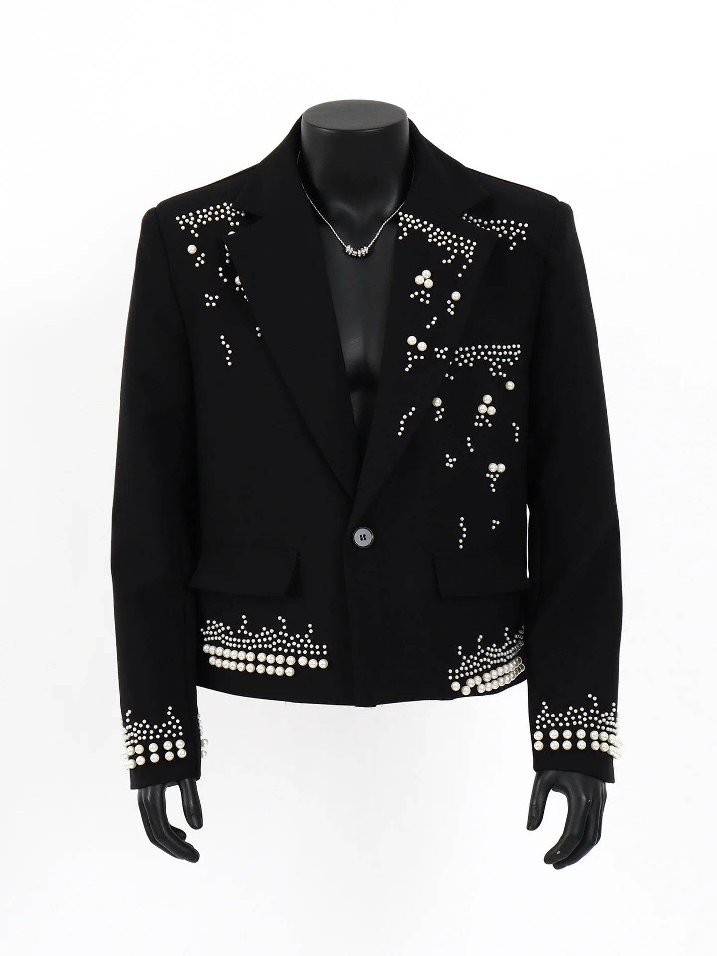 

oulder Pad ort Suit Jaet for Men Starlit Design Casual Lightweight Luxury Faionable Spring Outerwear