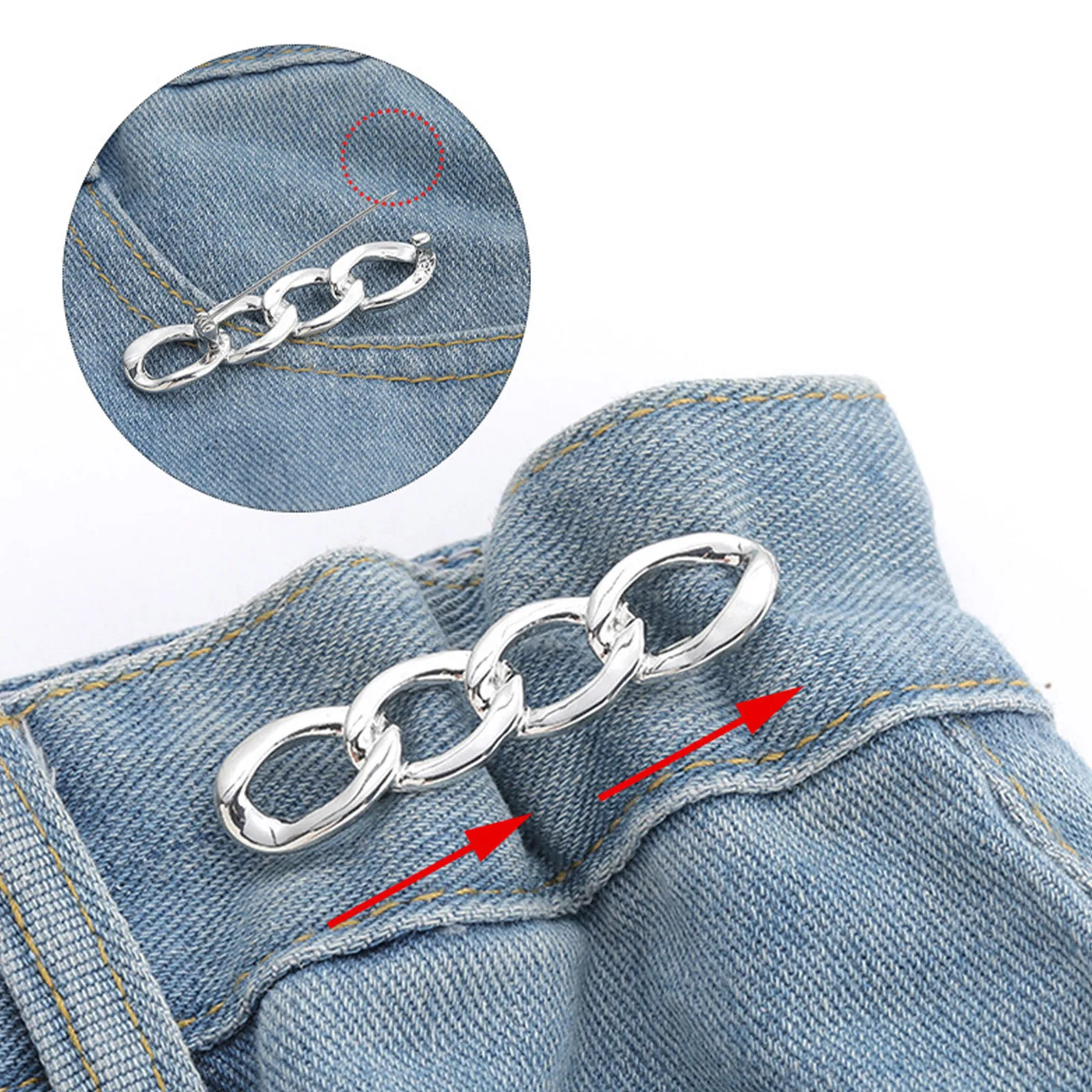Silver Metal Extender Trending Adjustable Jean Button Bestseller Waist Band Chain Link Denim Pin Waist Tightening Device 2026