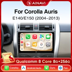 Ainavi Car Radio For Toyota Corolla E140 E150 Auris 2005-2013 Wireless Carplay Android Auto Car Multimedia Player GPS 4G 2 Din