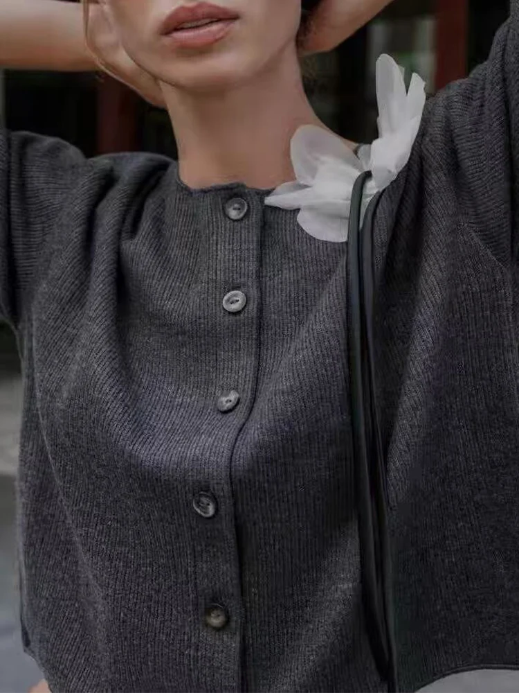 

Новый женский вязаный кардиган в рубчик с круглым вырезом и длинными рукавами в европейском и американском стиле, осень/зима 2025 г.