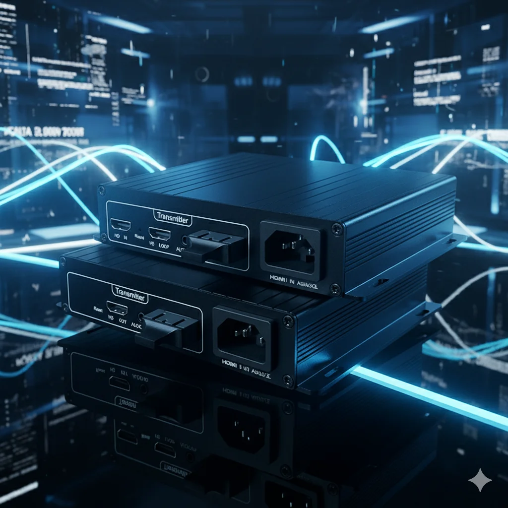 موسع بصري عالي الدقة مزدوج SC من الألياف 500 متر مع مزامنة الصوت والفيديو والتحكم USB KVM #1