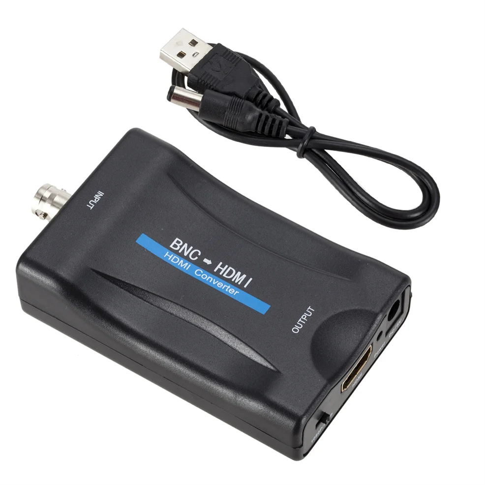 BNC to HDMI-compatible Converter BNC TV Signal Converter 1080P/720P Display Video Adapter Surveillance Monitor for DVR Detector