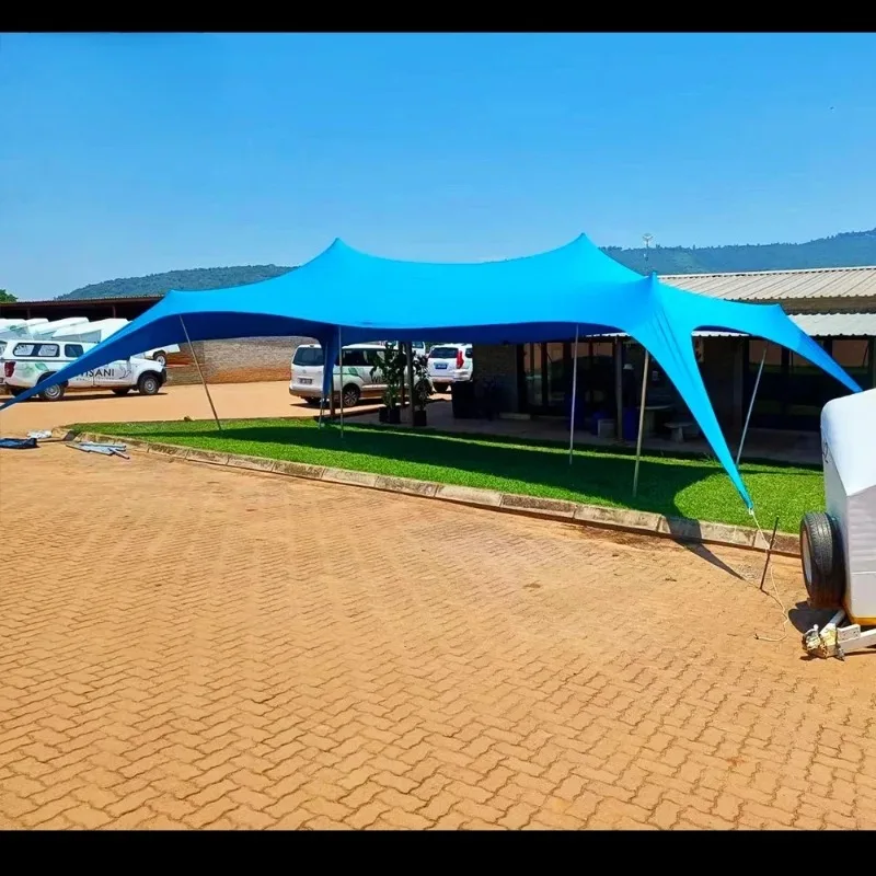 

Factory low price pole supporting stretched tent white beach marquee elegant garden sun shade spider tent outdoor event canopy