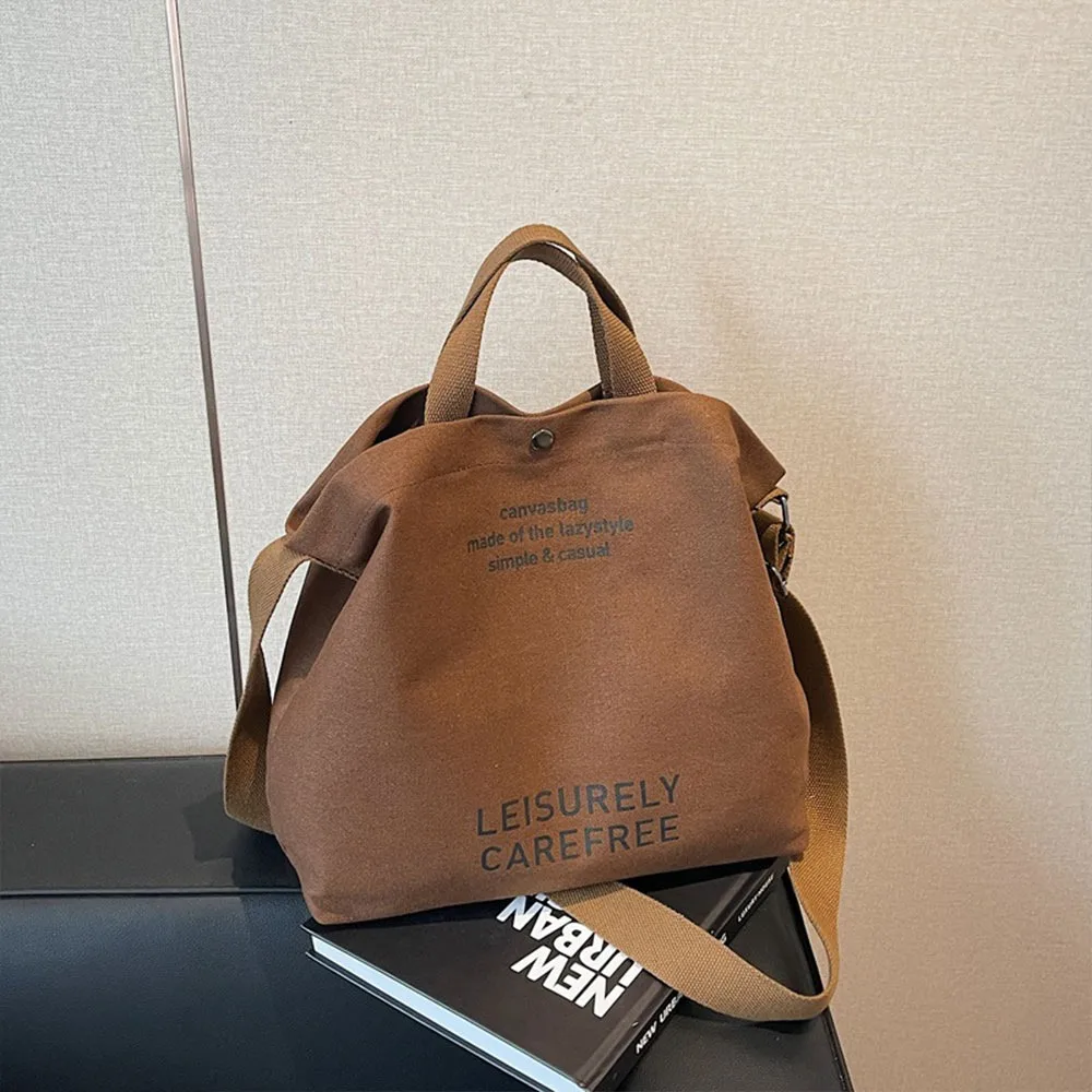 

Premium Sense Thickened Canvas Retro Tote Bag Shoulder Strap Casual Sling Backpack Large Capacity Crossbody Bags Daily Use