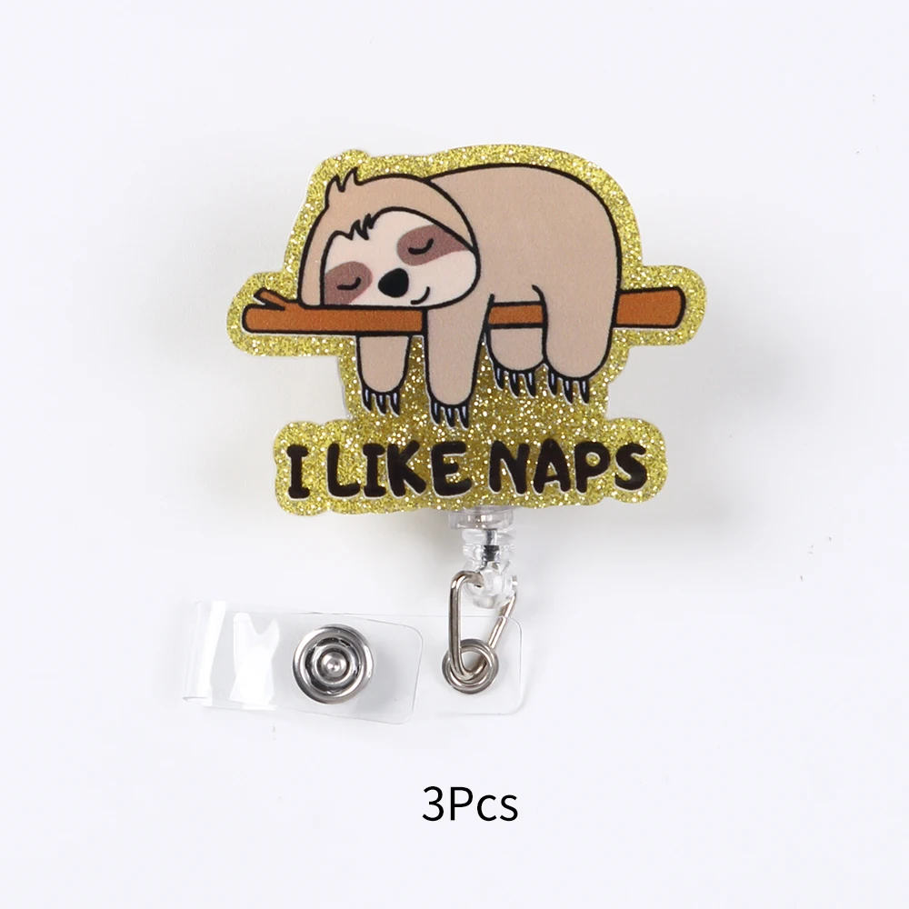 الكرتون الحيوان شارة بكرة قابل للسحب حامل شارة أكريليك بكرة ID كليب ديناصور كوالا التمساح كليب ل ممرضة مكتب طالب