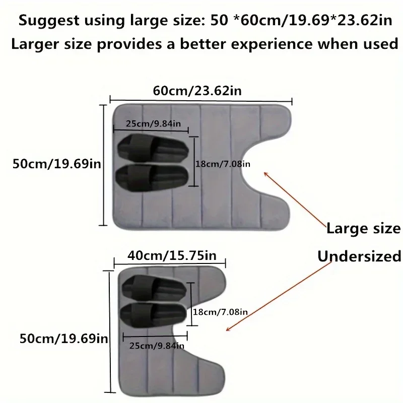 U-shaped Bathroom Carpet Toilet Mat Bathroom Mat Bathroom Carpet Memory Foam Bathroom Mat Anti-skid Super Absorbent