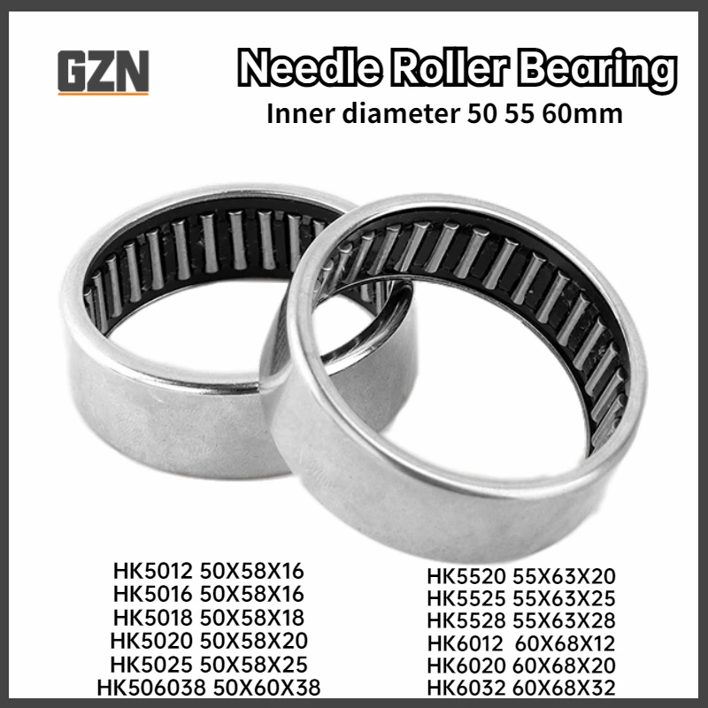 2PCS  Automobile Pressed Needle Roller Bearing Inner Diameter 50 55 60 Mm HK5012 5016 5018 5020 5520 5528 6012 6020