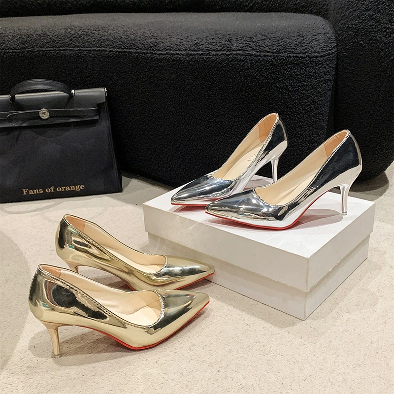 2024 High Heels Women Pumps Red Bottom Pointed Toe High Heels Plus Size Woman Wedding Shoes Bride Mary Jane Shoes Platform Heels image 4