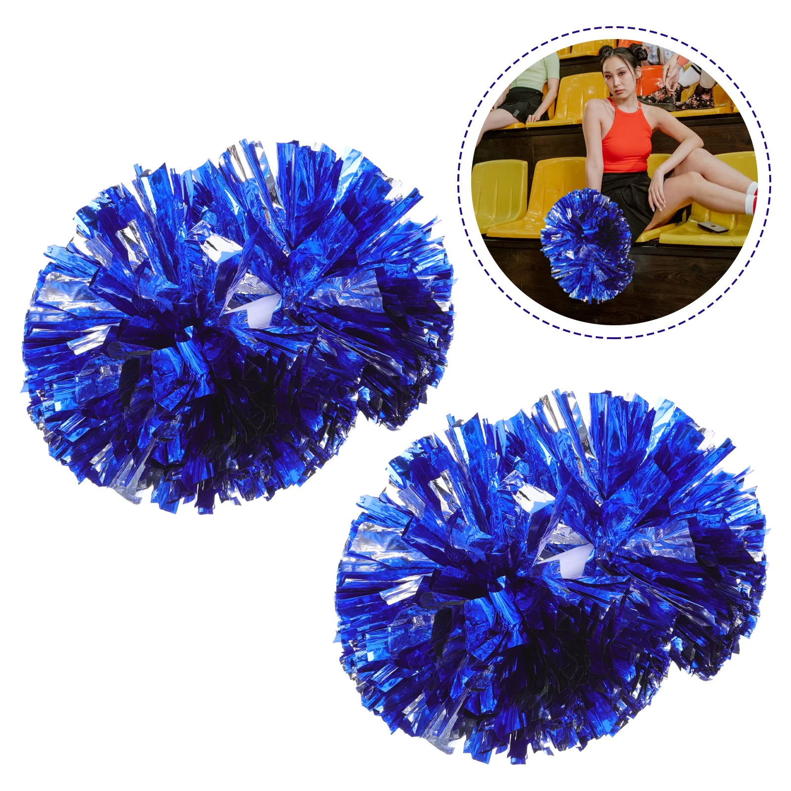 2 Pcs Cheerleading Bouquet Cheerleader Pom Poms Metal for Sports Cheering Accessories Child