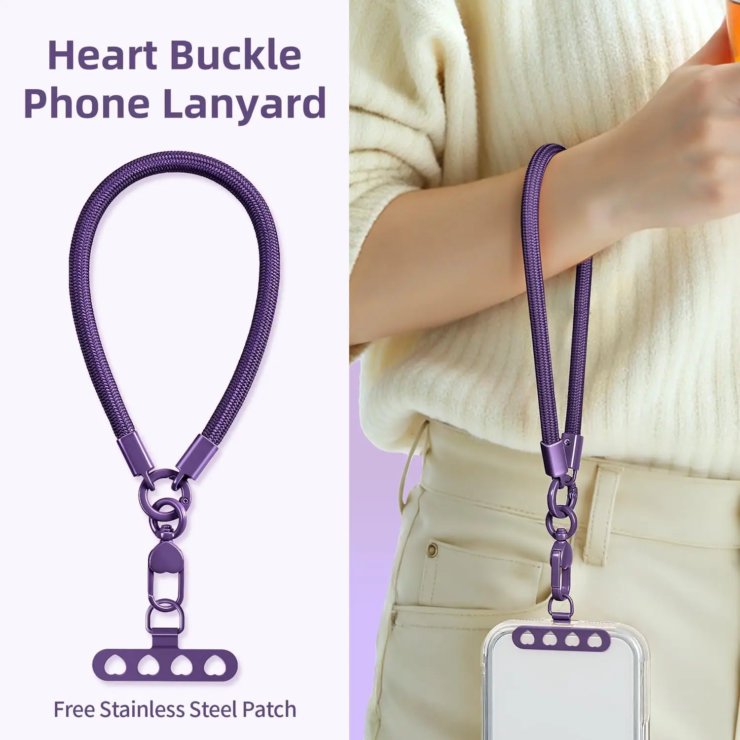 Phone Wristband Lanyard Wrist Strap With 360° Rotating Clip, Stainless Steel Buckle Finger Grip Universal for iPhone Camera Key