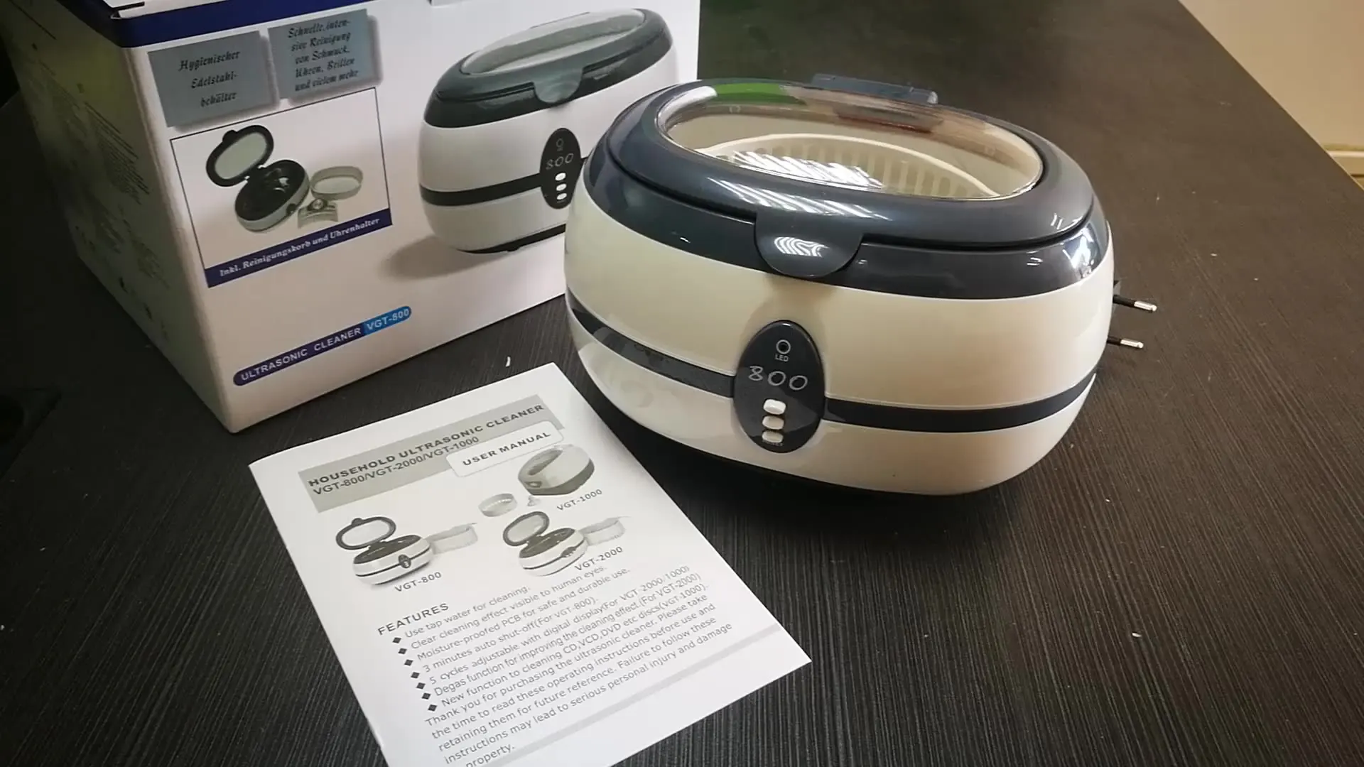 600ml 35W Stainless Steel Professional Digital Tooth Ultrasonic Cleaner VGT-800 for Cleaning Eyeglasses Jewelry Watches