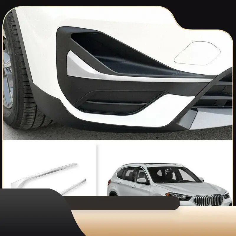 

A13Z-ABS Chrome Replacement Front Fog Light Cover Trim Strips For-BMW X1 F48 2020