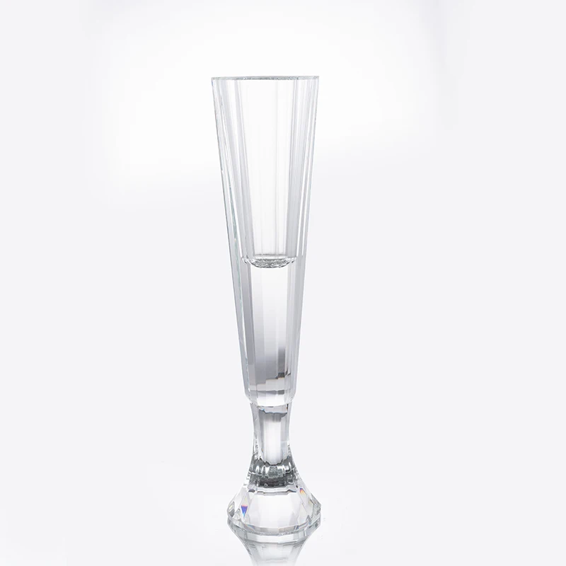 Wholesale High Quality Tall Crystal K9 Luxury Flower Vase Elegant Shaped For Home Office Wedding Event Table Decoration