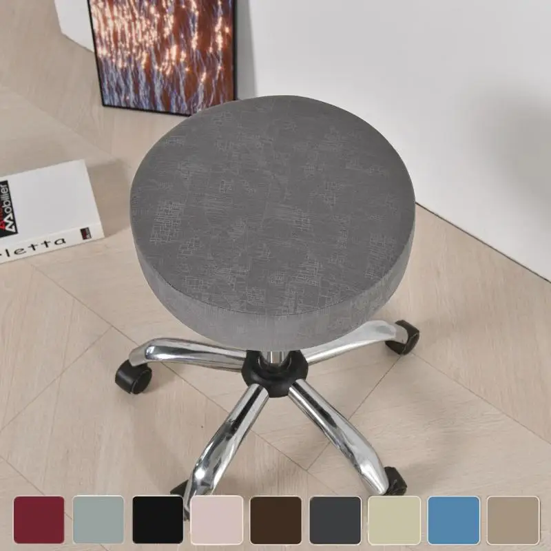 

Waterproof PU Leather Seat Cover Dustproof Round Universal Chair Cover Barber Bar Stool Home Restaurant Furniture Protector