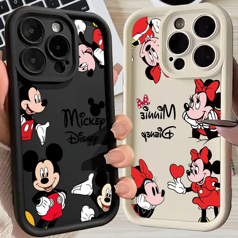 

Mickey Minnie Mouse Stitch Silicon Case For Apple iPhone 17E 15 16 14 13 12 11 17 Pro Max 17 Air Plus 16E Phone Protective Cover