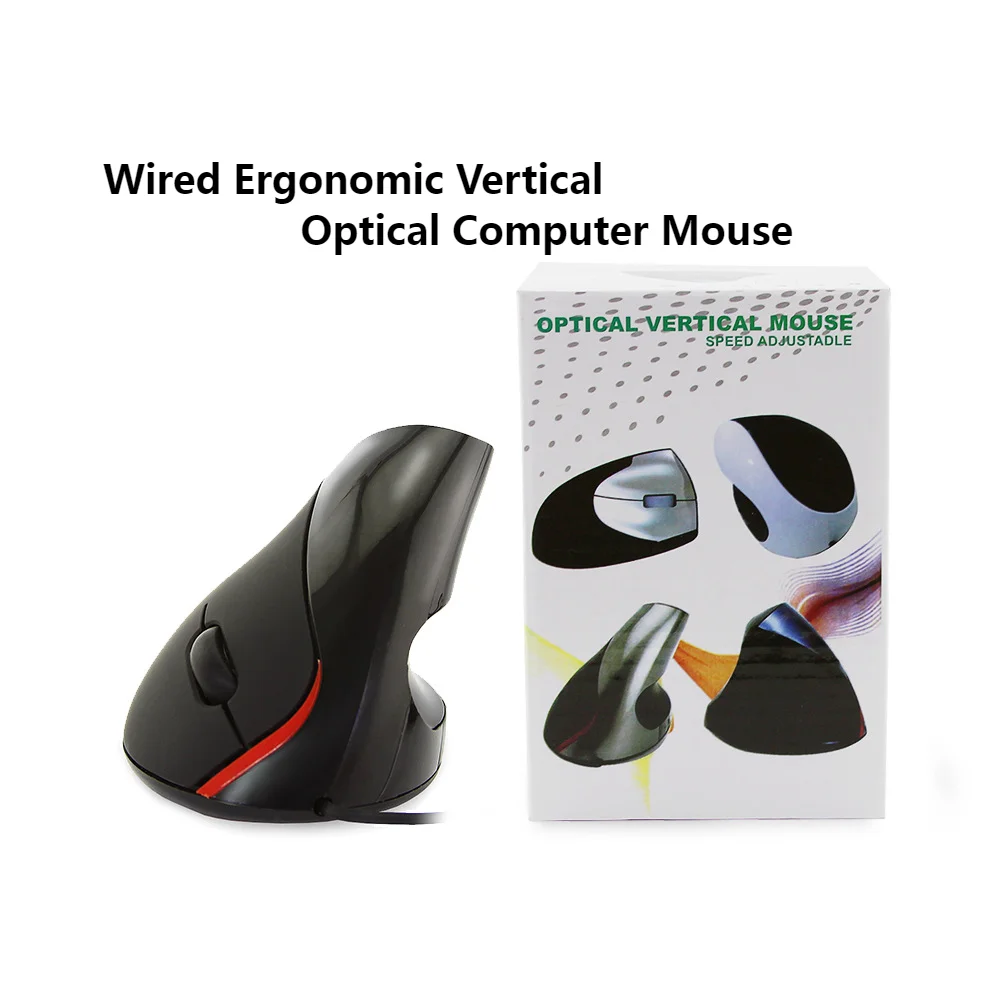 Wired Ergonomic Vertical Silent Computer Mouse Optical 1600DP Mause Home Office Gamer Mice For PC Laptop Desktop For Boys qGift