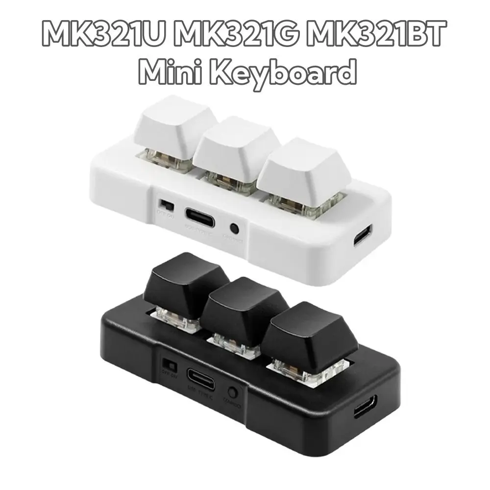 MK321U MK321G MK321BT Keyboard 3-key Black White Customized Keyboards USB+BT Dual-mode Mini Electronic Accessories