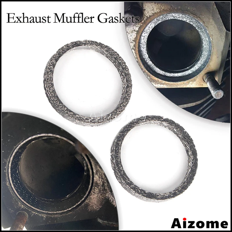 Motorcycle Beveled Exhaust Gaskets Steel For Harley Touring Road King Softail Dyna Sportster 1984-Up Big Twin Evolution Twin Cam