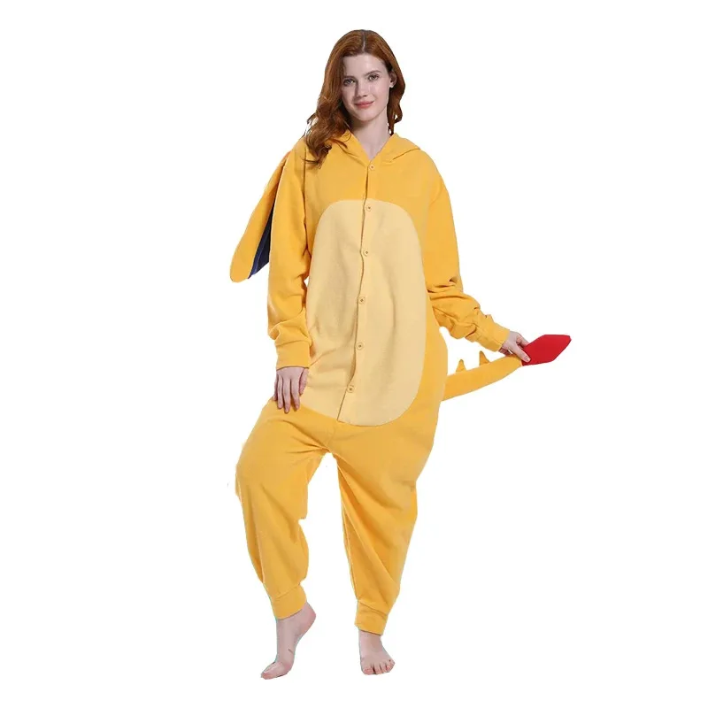 A 002 Bear House النساء نيسيي Charizard الكرتون Kigurumi منامة تأثيري حلي الكبار الصوف Homewear مضحك واحد P جديد 2025 I8I9