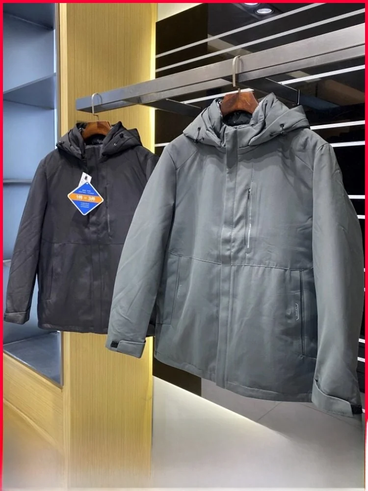 

Зимняя куртка Tee-Way для мужчин: прочная, утепленная пухом, рабочая одежда, средней длины, сочетание тепла и стиля