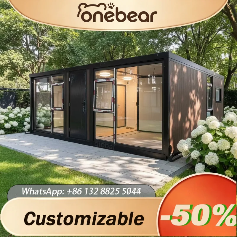 Any Size Custom 20ft Expandable Container House Panoramic Full Glass Wall Luxury Prefabricated Small Residential House