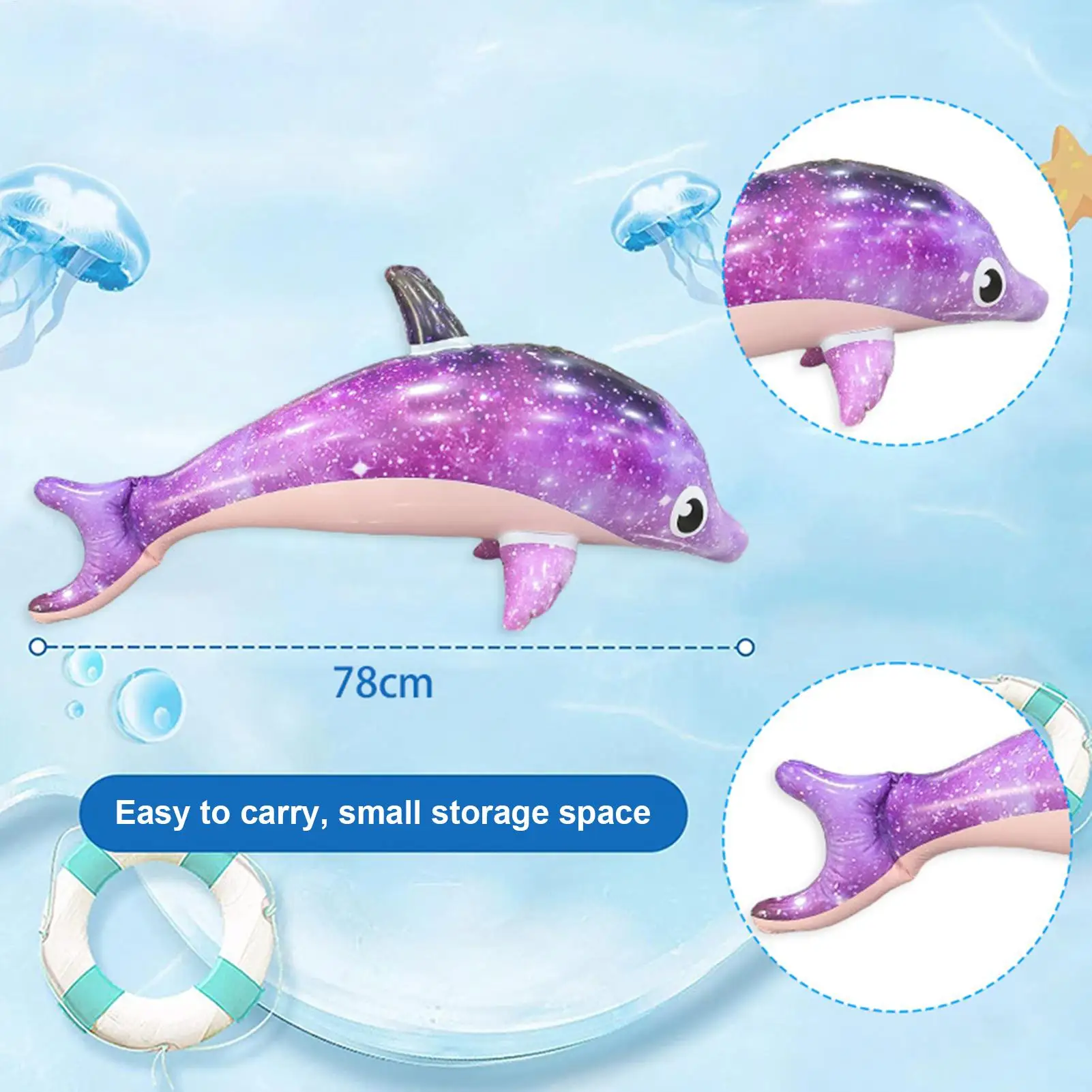 1pc Gonfiabile Delfino Giocattolo Galleggiante A Tema Oceano Compleanno Piscina Decorazione Del Partito Addensato Piscina Da Spiaggia Giocattoli Gonfiabili